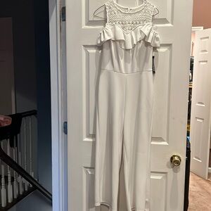 NYC White open shoulder romper